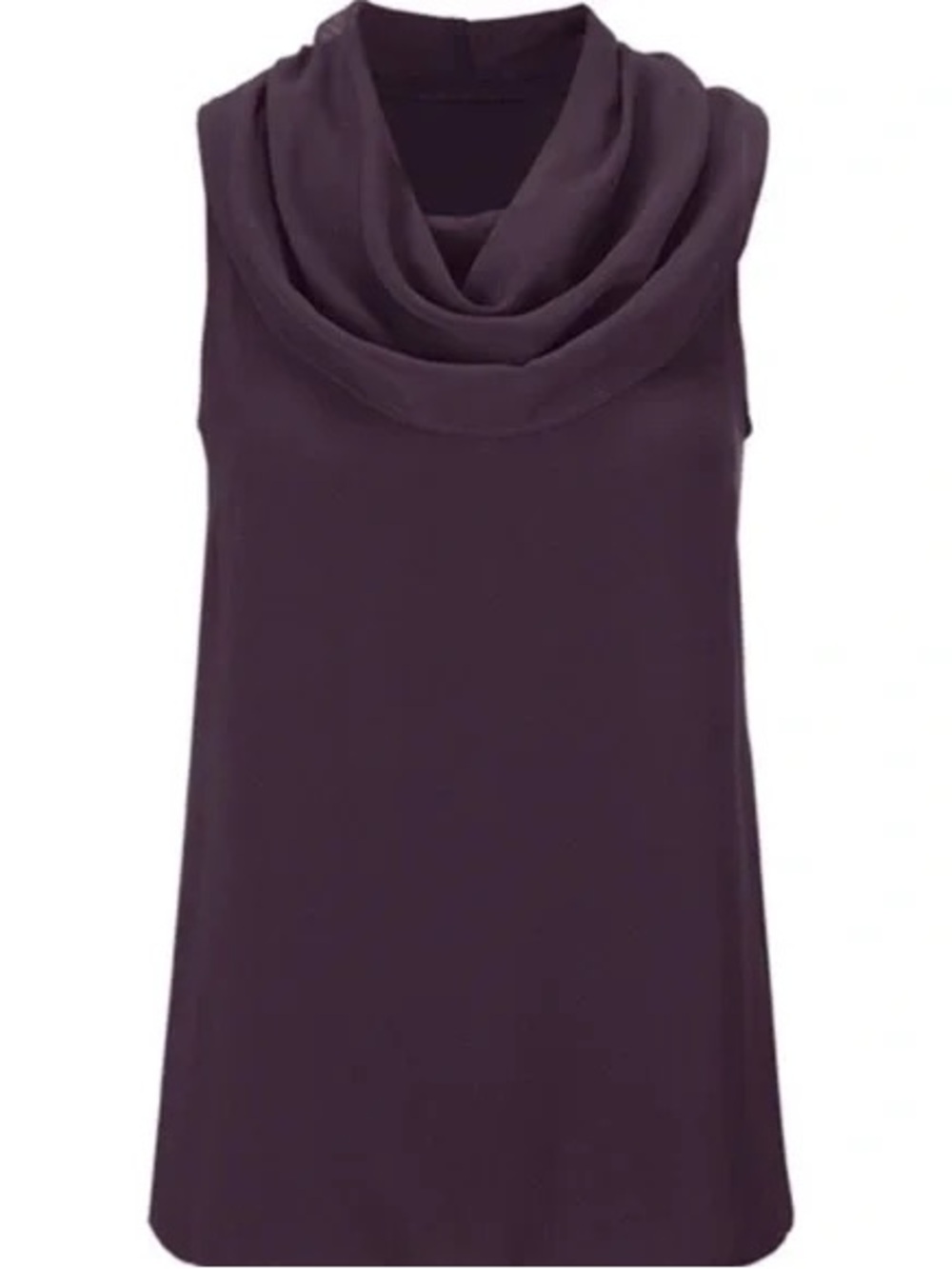 CAbi Surround Drapey Cowl Neck Sleeveless Chiffon Blouse Top 3978 Plum Sz Small